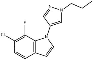 6-Chloro-7-fluoro-1-(1-propil-1H-pyrazol-4-il)-1H-indole CAS Uimh. : 1782070-67-0