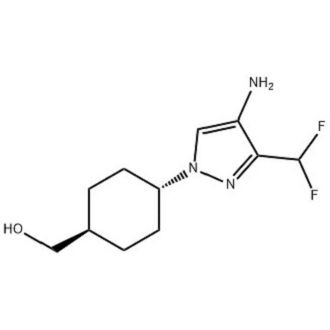 Cioc-heacsánemeatánól, 4-[4-aimín-3-(défhluaramethyl)-1H-pirazól-1-il]-, Tras- Uimh. CAS: 2434841-21-9